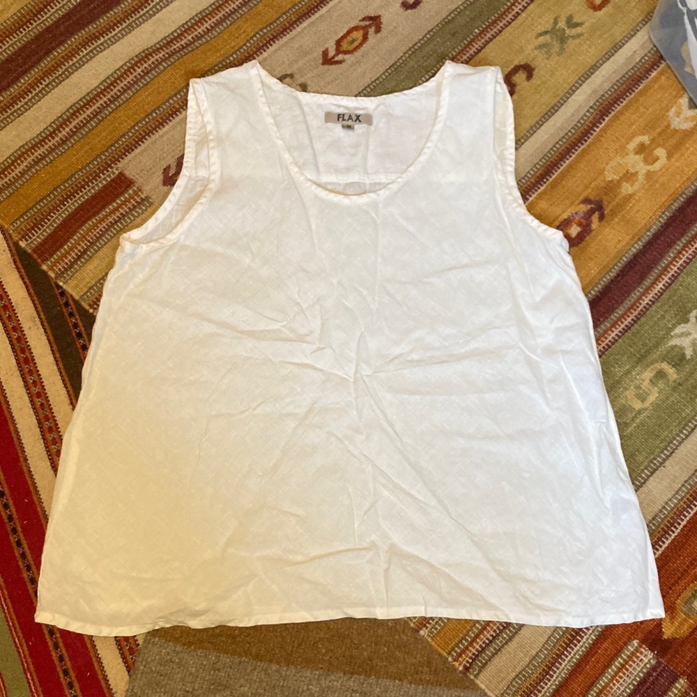 Flax Women's White Sleeveless Tank Top